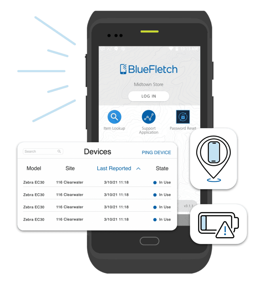 Support Agent showing device management metrics